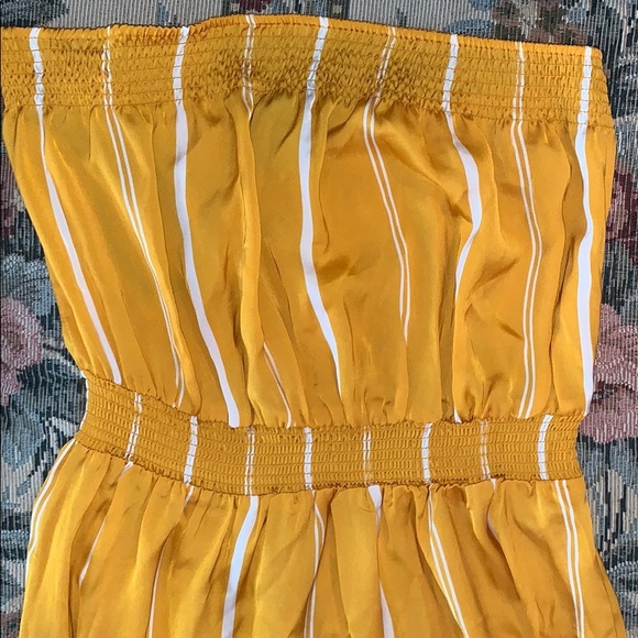 Forever 21 gold/white stripe tube maxi dress, M - Picture 2 of 3